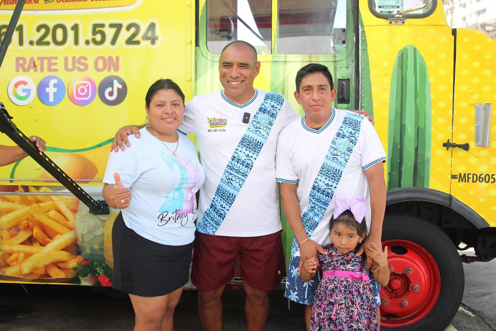 David Herrera and his wife — the family team behind Brothers Taquizas Mexican food truck in Riviera Beach, Florida